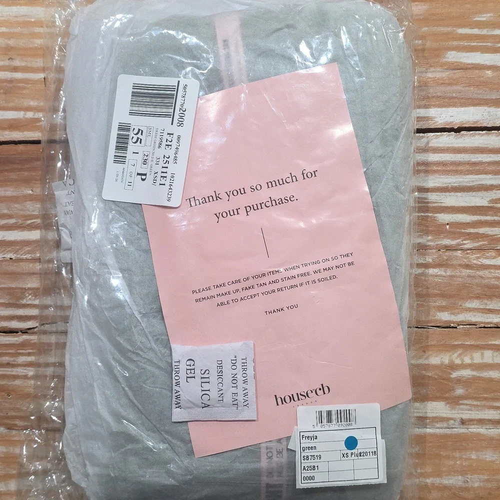 NWT House Of CB Freyja‎ Green Gathered Corset Dress XS Plus Cup - Picture 7 of 10